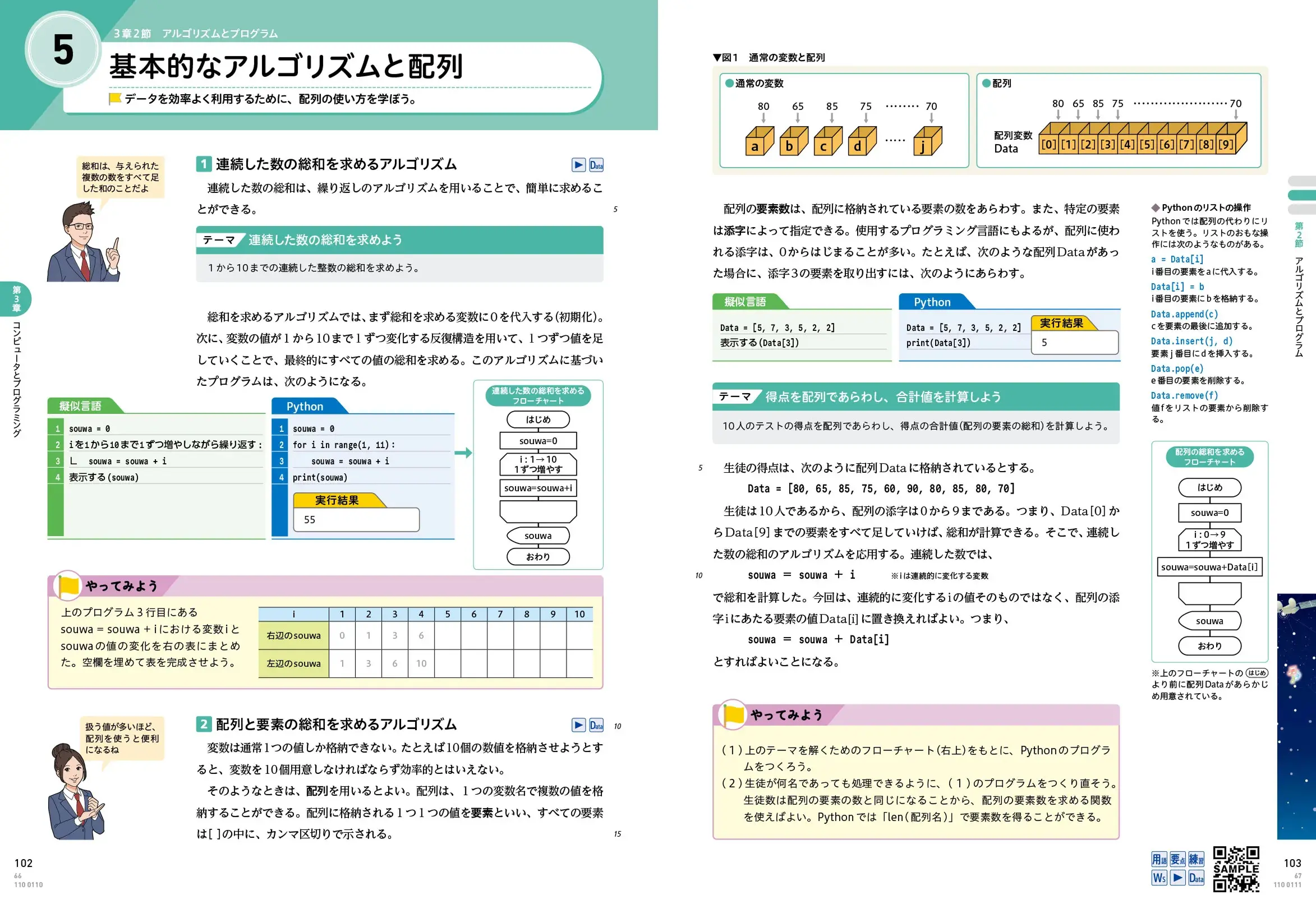 P.102・103　基本的なアルゴリズムと配列