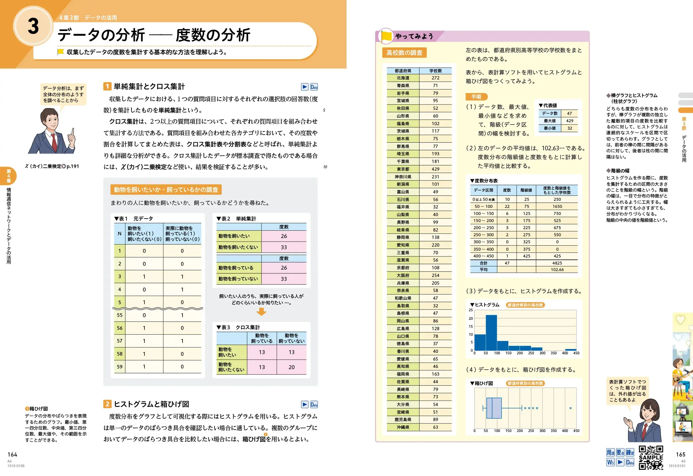 P.164・165　データの分析――度数の分析