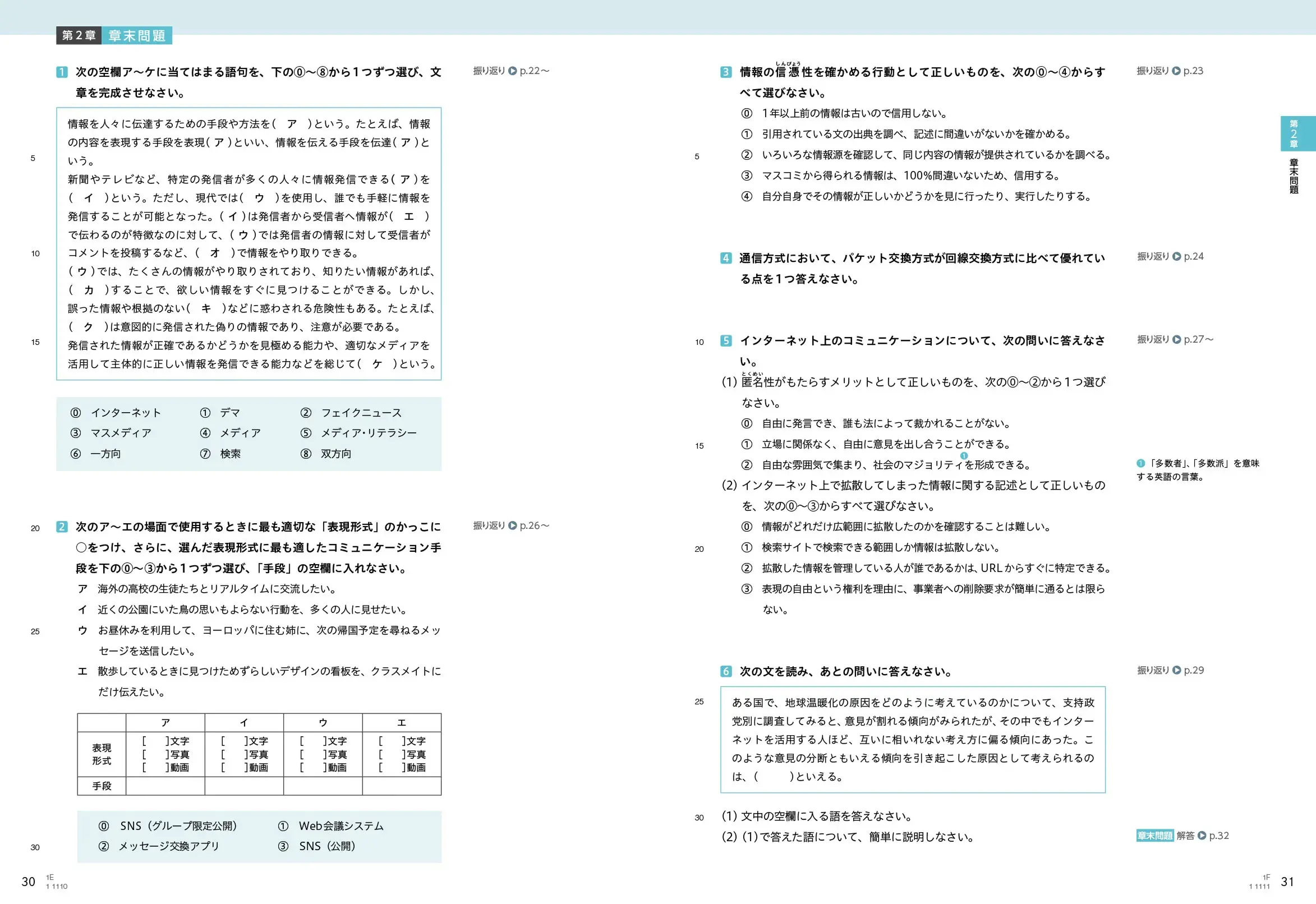 P.30・31　第2章　章末問題