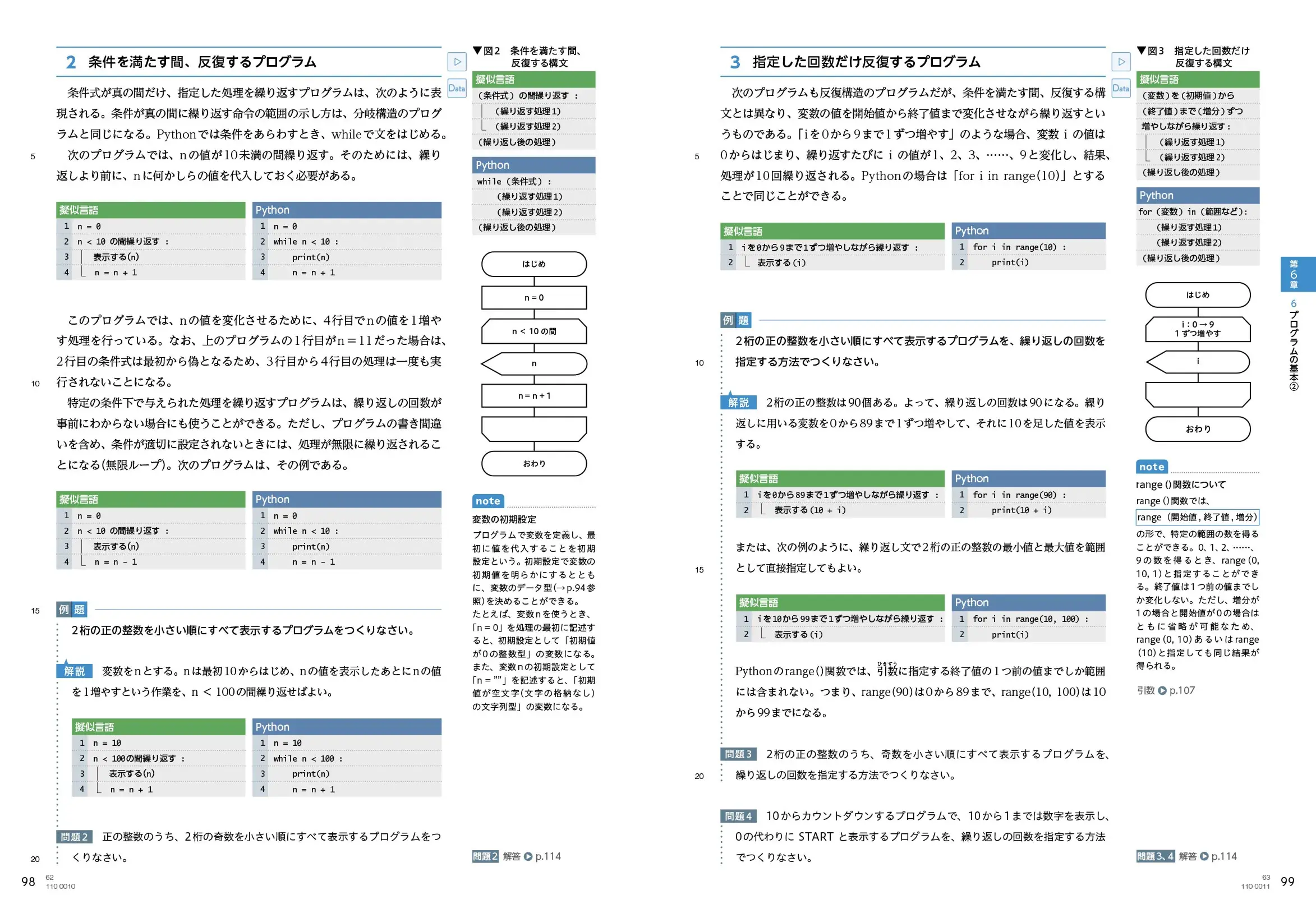 P.98・99　プログラムの基本②（反復構造のプログラム）