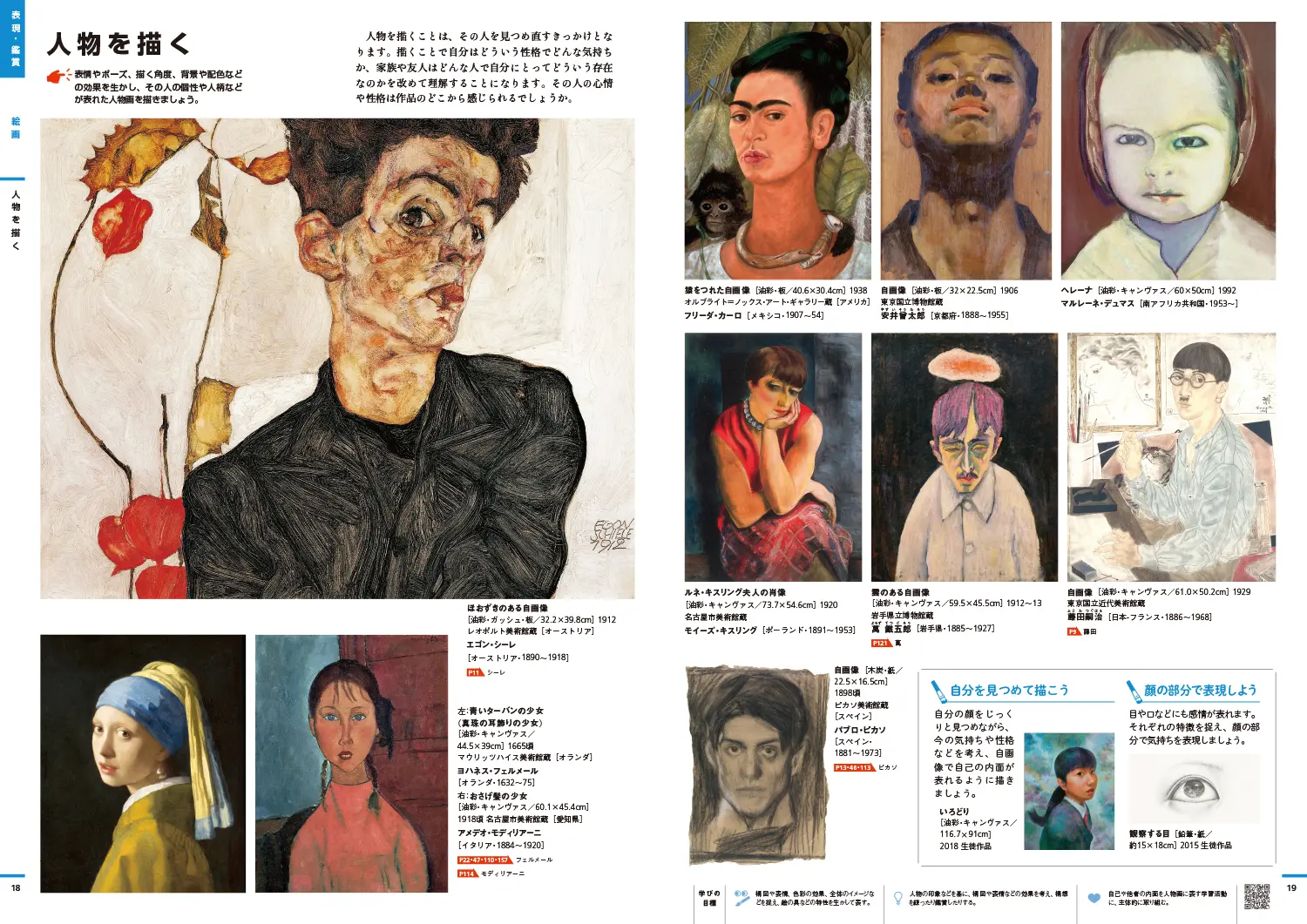 p18-19　表現・鑑賞｜絵画「人物を描く」