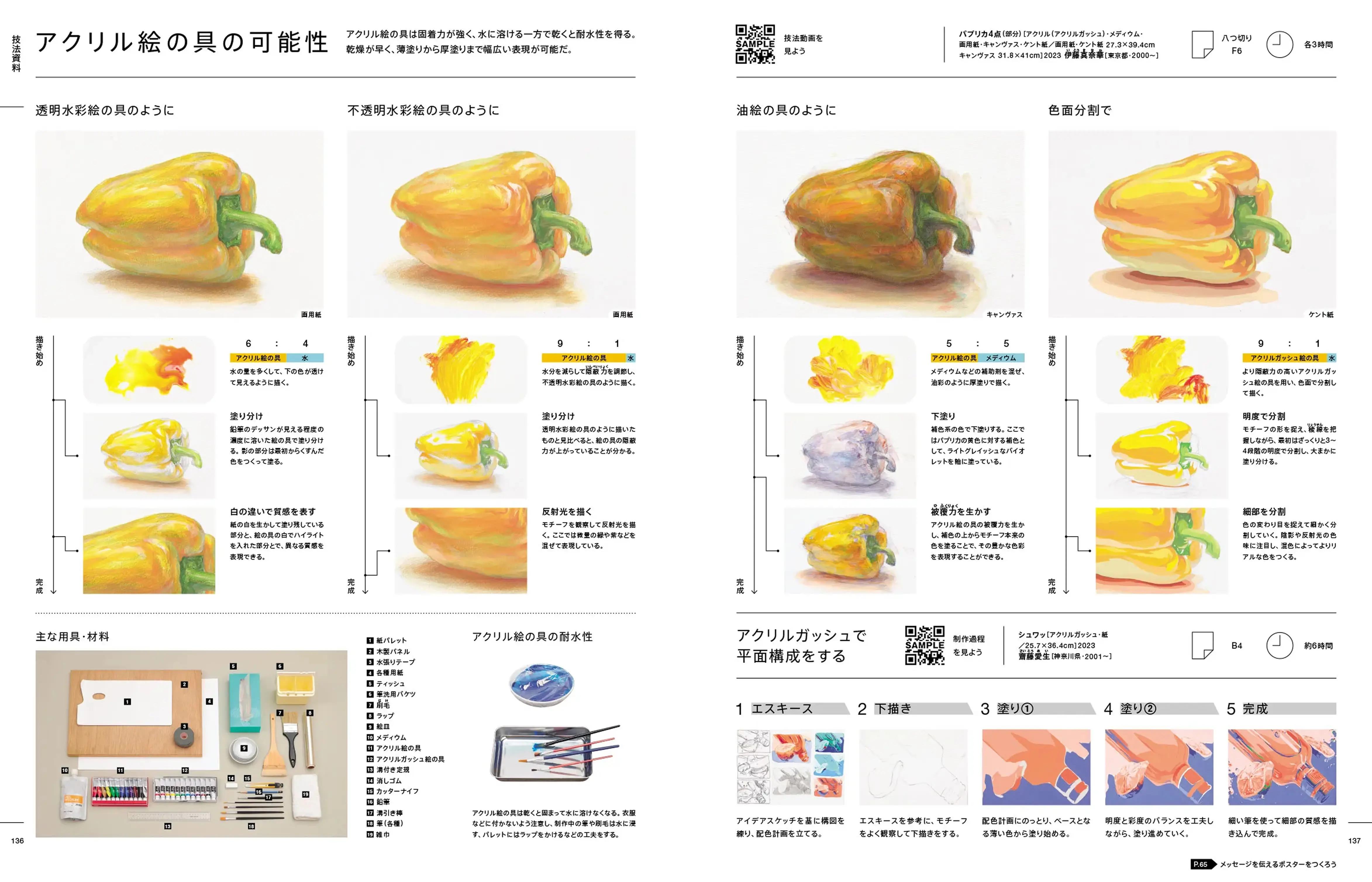 P.136・137　アクリル絵の具の可能性