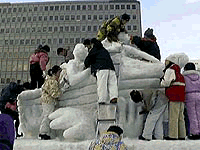 雪像制作風景