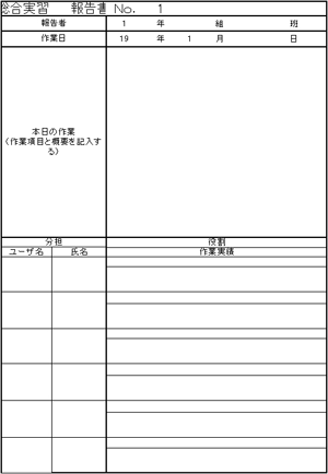 作業進捗報告に利用したワークシート