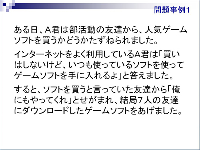 図1　著作権の授業 問題事例1