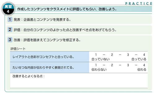 図４　評価ワークシートの例（p.33） 