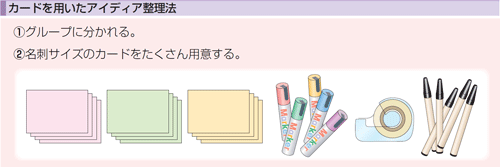 図５　カードを用いたアイディア整理法の準備（p.10） 
