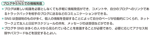 図４　内容の整理「ブログやSNSでの情報発信」（p.145）